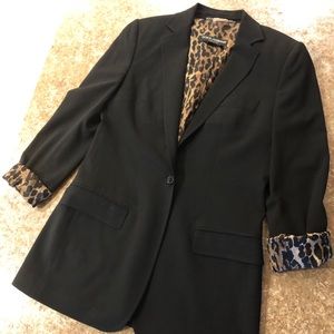 Dolce & Gabbana Leopard Black Blazer